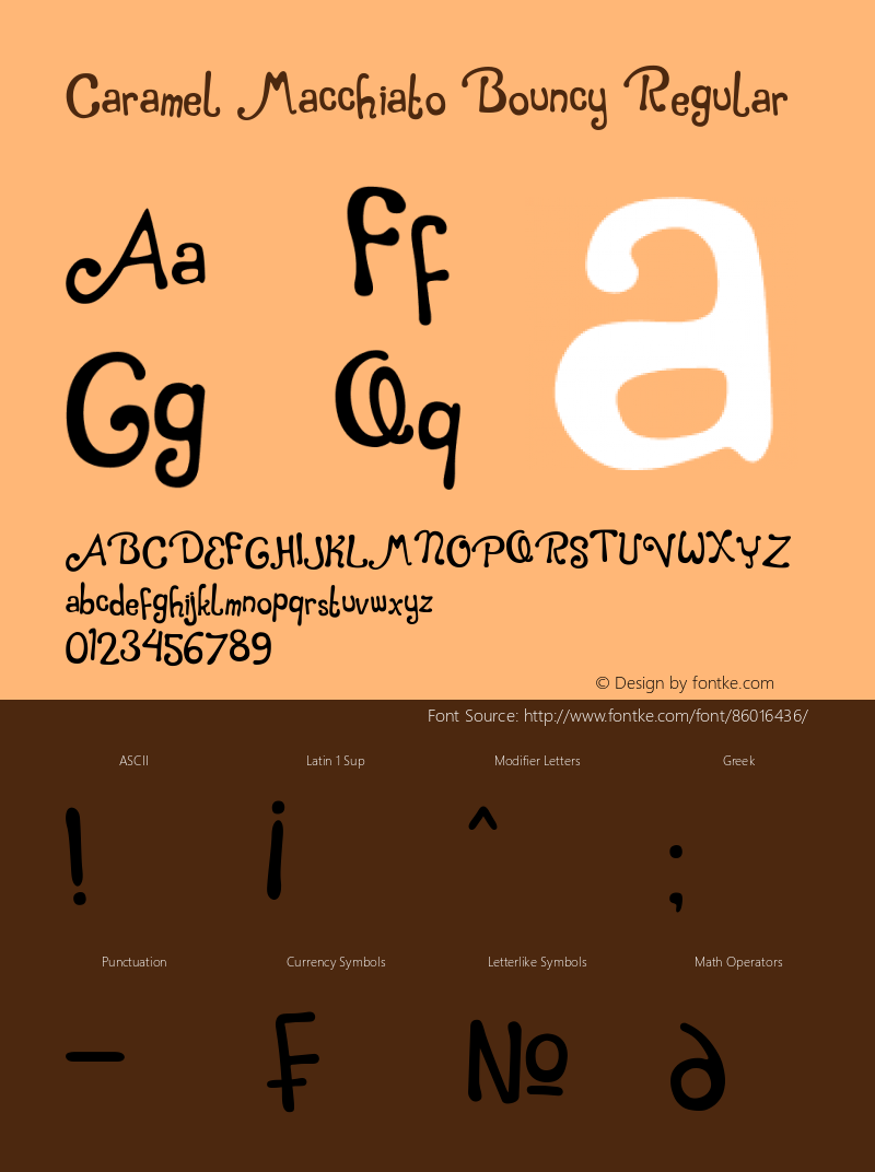 Caramel Macchiato Bouncy Version 1.00;April 24, 2019;FontCreator 11.5.0.2427 64-bit图片样张