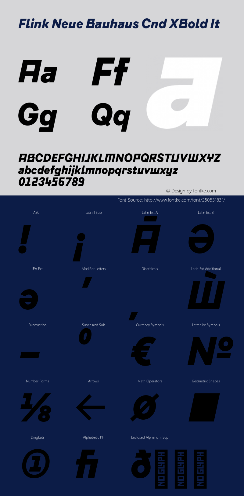 Flink Neue Bauhaus Cnd XBold It Version 2.100;Glyphs 3.1.2 (3150)图片样张
