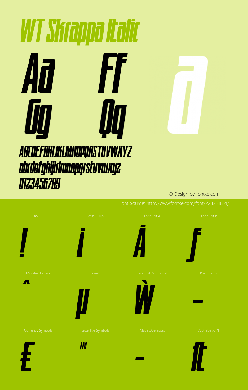 WT Skrappa Italic 1.000图片样张