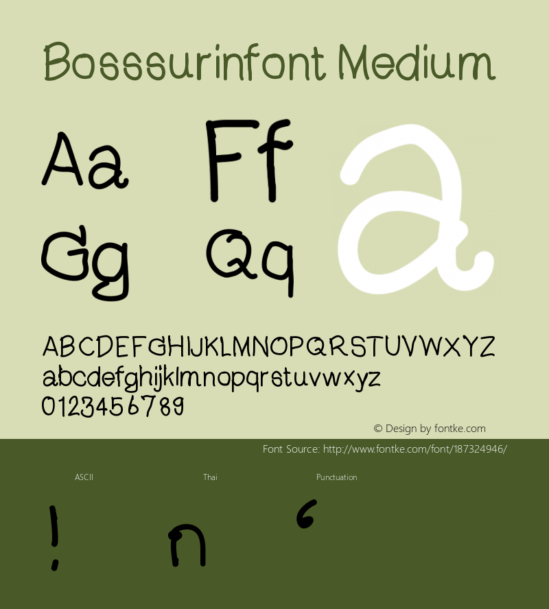 Bosssurinfont Version 001.000图片样张