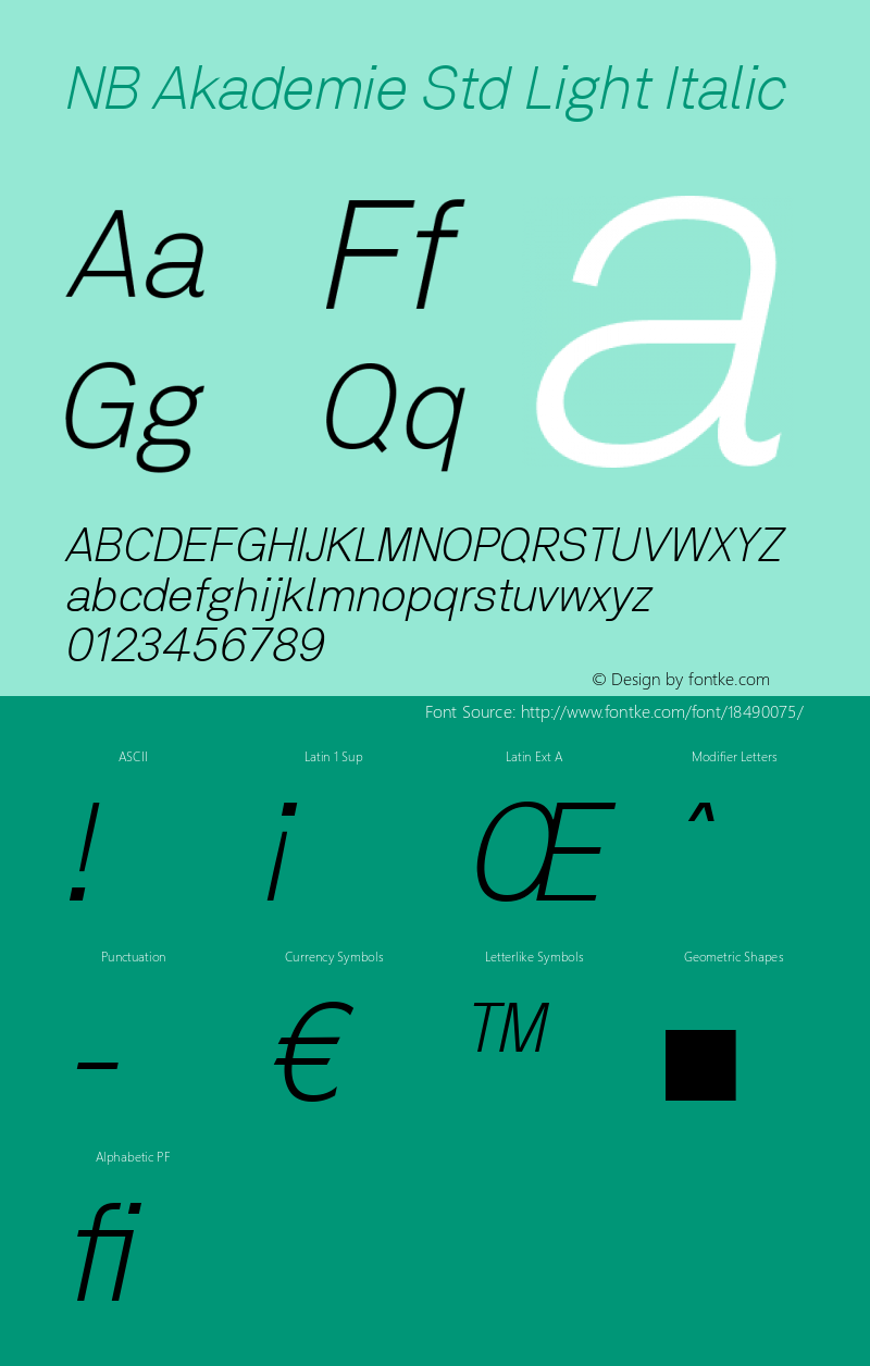 NB Akademie Std Light Italic Version 2.000图片样张