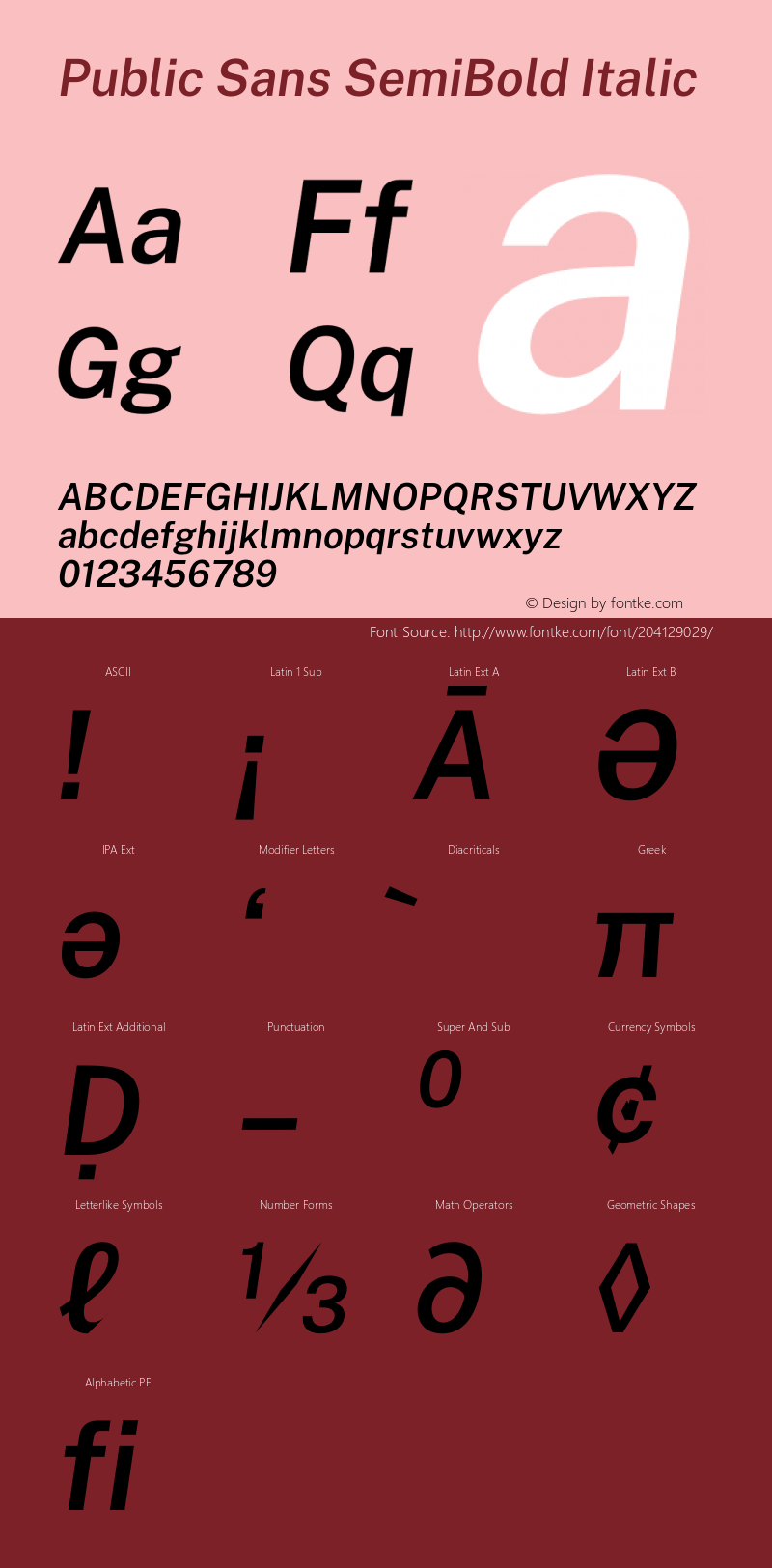 Public Sans SemiBold Italic Version 1.000;hotconv 1.0.109;makeotfexe 2.5.65596图片样张