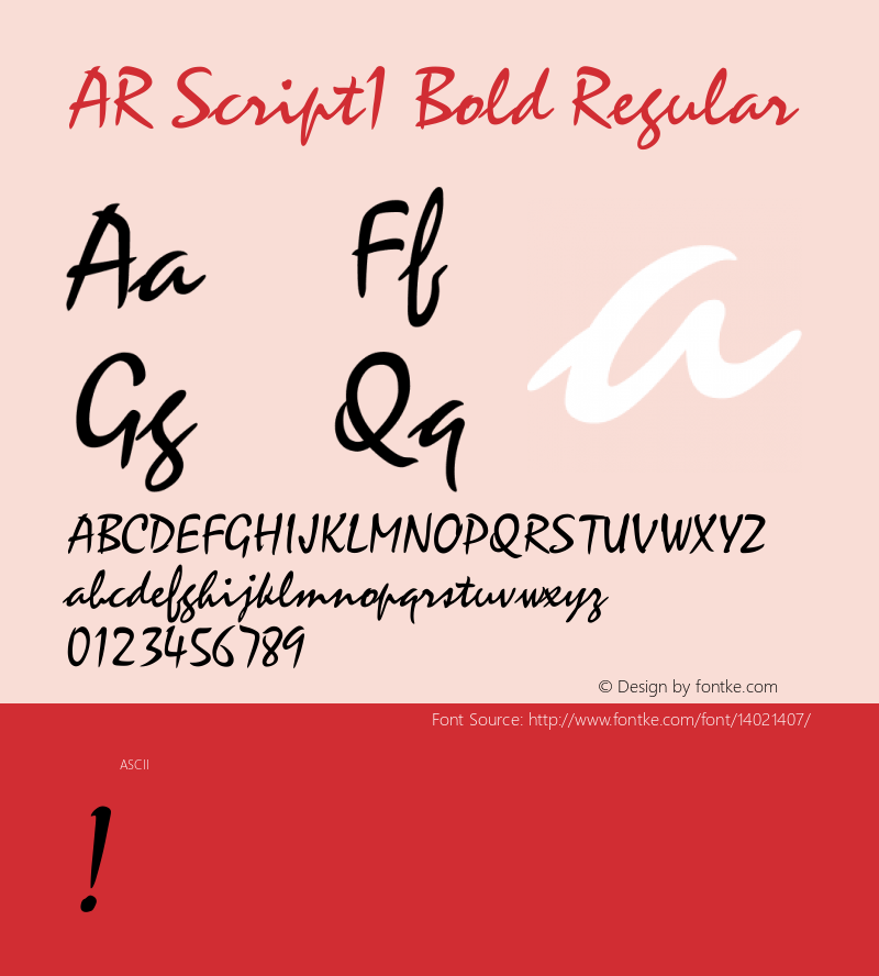 AR Script1 Bold Regular Version 2.10图片样张