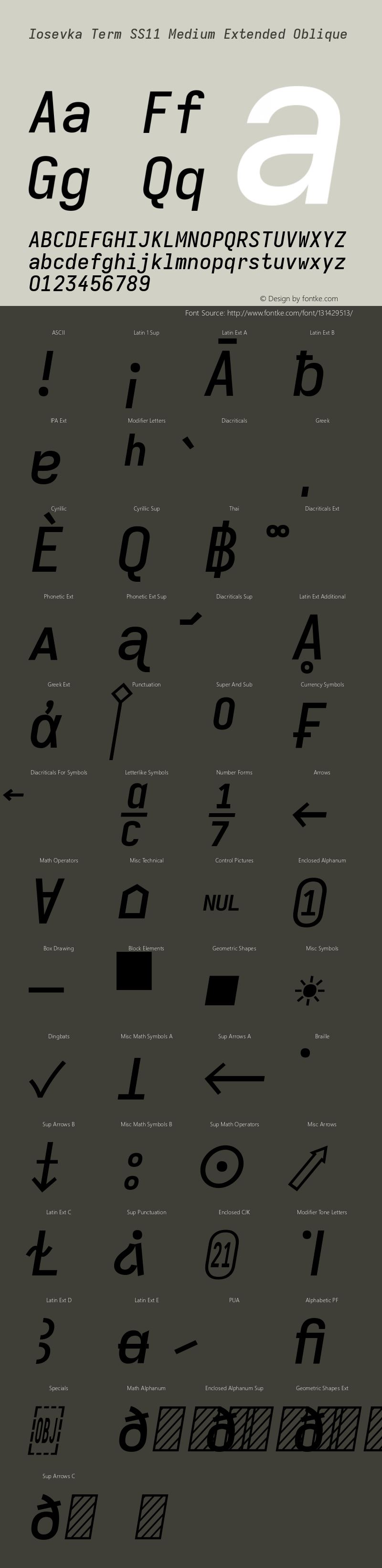 Iosevka Term SS11 Medium Extended Oblique Version 5.0.8图片样张