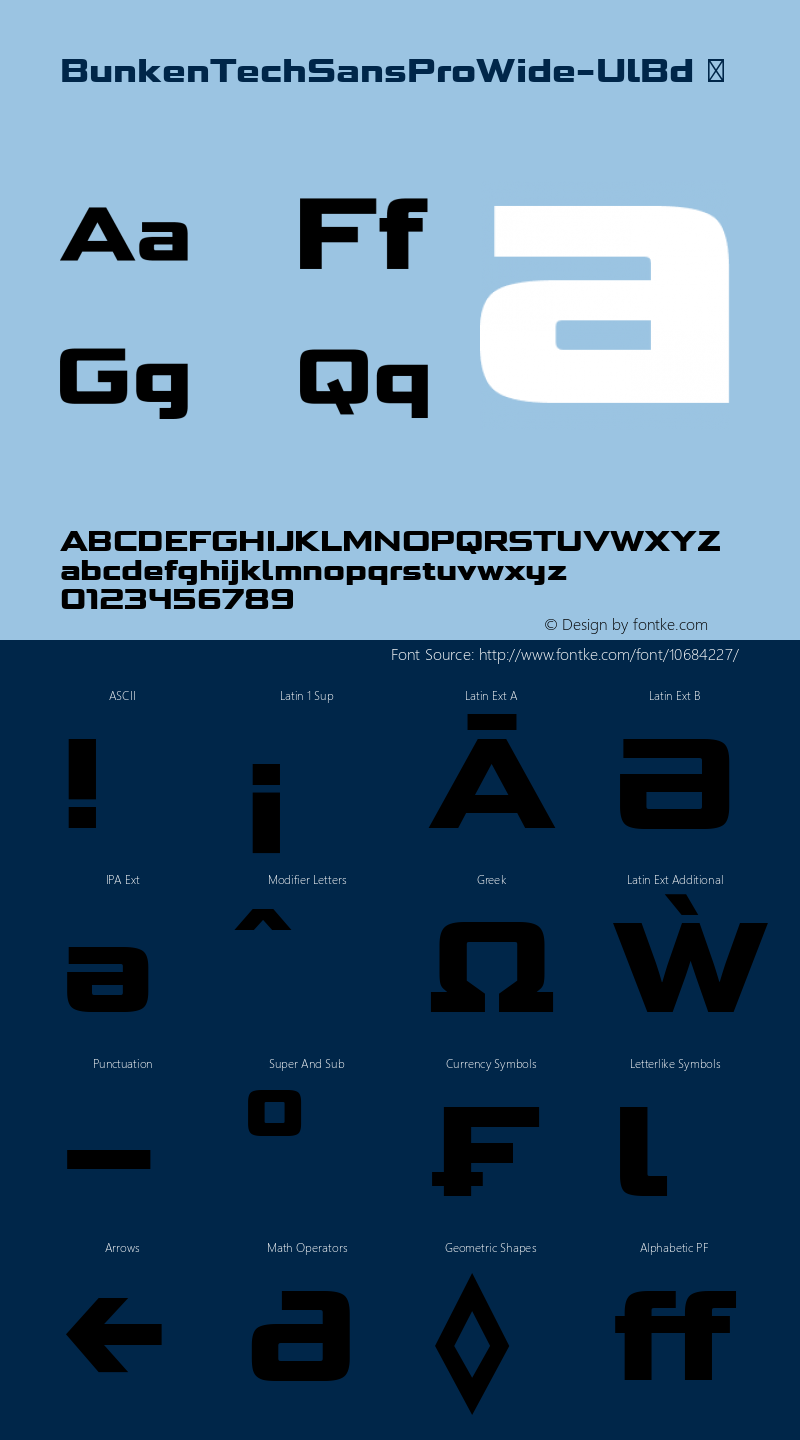 BunkenTechSansProWide-UlBd ☞ Version 1.33;com.myfonts.easy.buntype.bunken-tech-sans-wide.pro-ultra-bold.wfkit2.version.4nK5图片样张