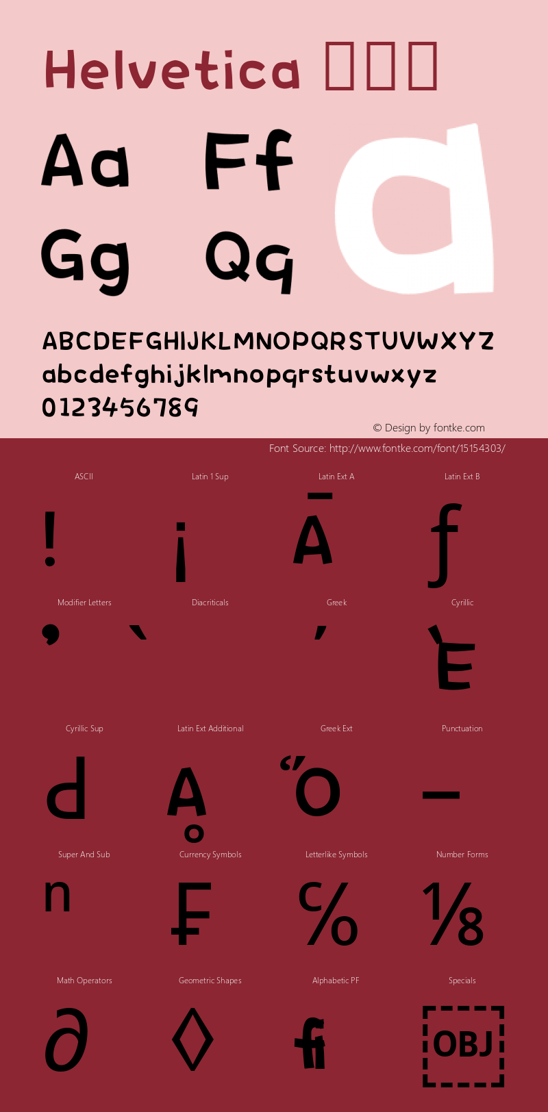 Helvetica 细斜体 9.0d4e1图片样张