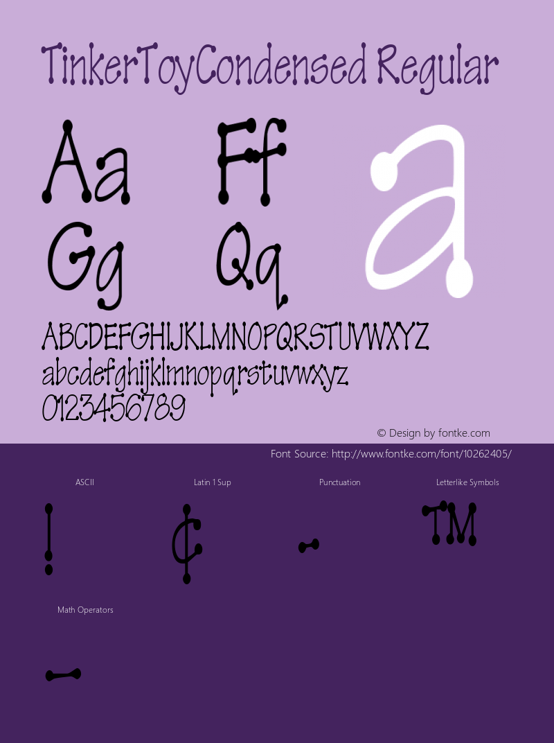 TinkerToyCondensed Regular Rev. 003.000图片样张