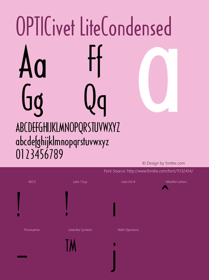 OPTICivet LiteCondensed Version 001.000图片样张