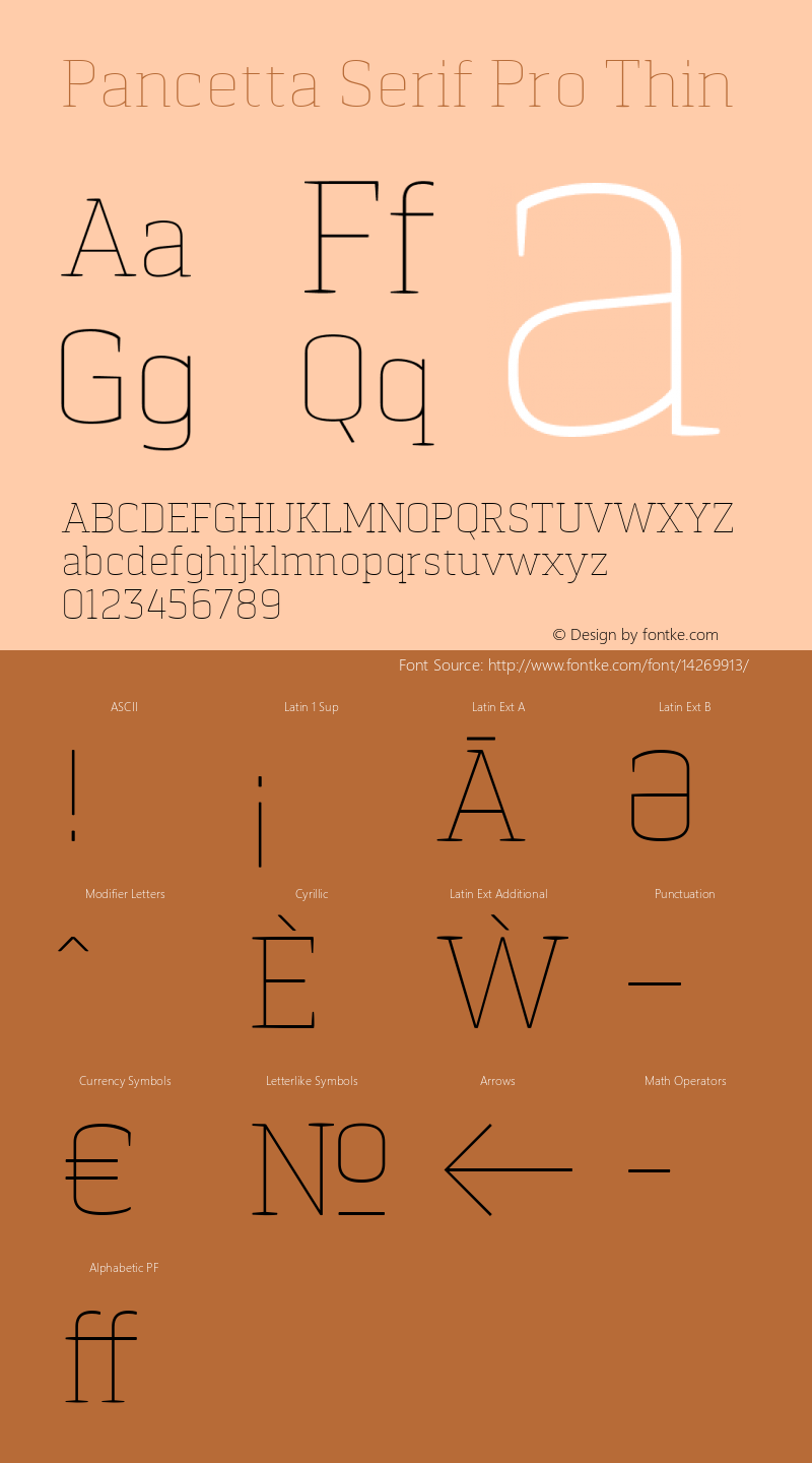 Pancetta Serif Pro Thin Version 001.000;com.myfonts.konstantynov.pancetta-serif-pro.thin.wfkit2.464g图片样张