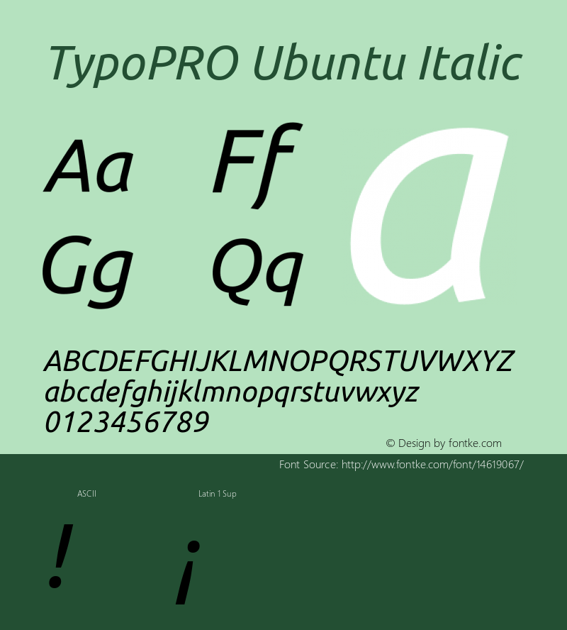 TypoPRO Ubuntu Italic Version 0.80图片样张