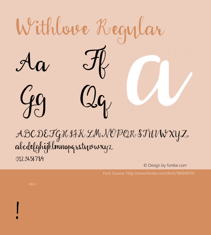 Withlove Regular Version 1.002;Fontself Maker 1.1.0图片样张