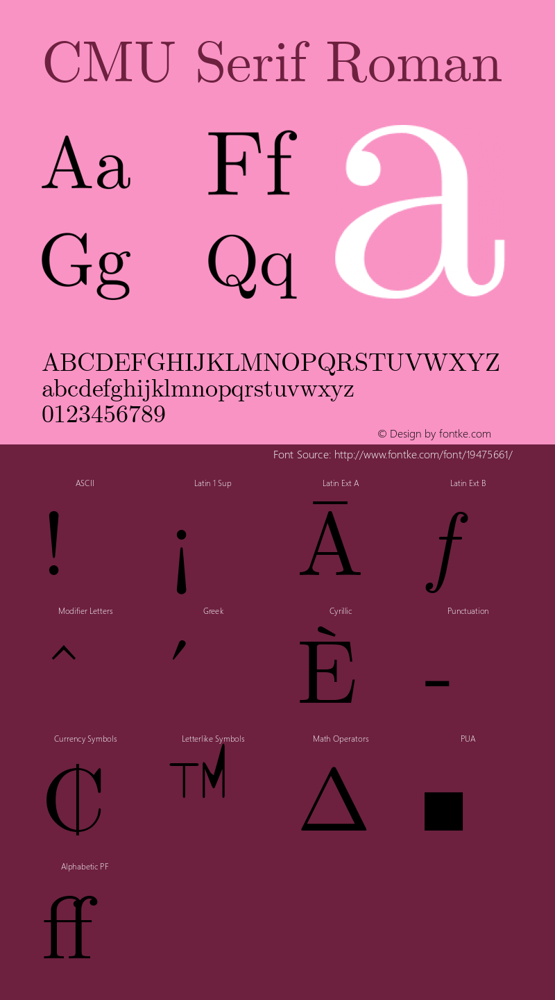 CMU Serif Roman Version 0.7.0图片样张