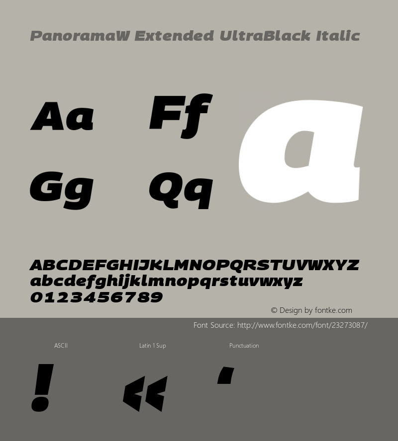PanoramaW Extended Black Bold Italic Version 1.001;PS 1.1;hotconv 1.0.72;makeotf.lib2.5.5900; ttfautohint (v0.92) -l 8 -r 50 -G 200 -x 14 -w 