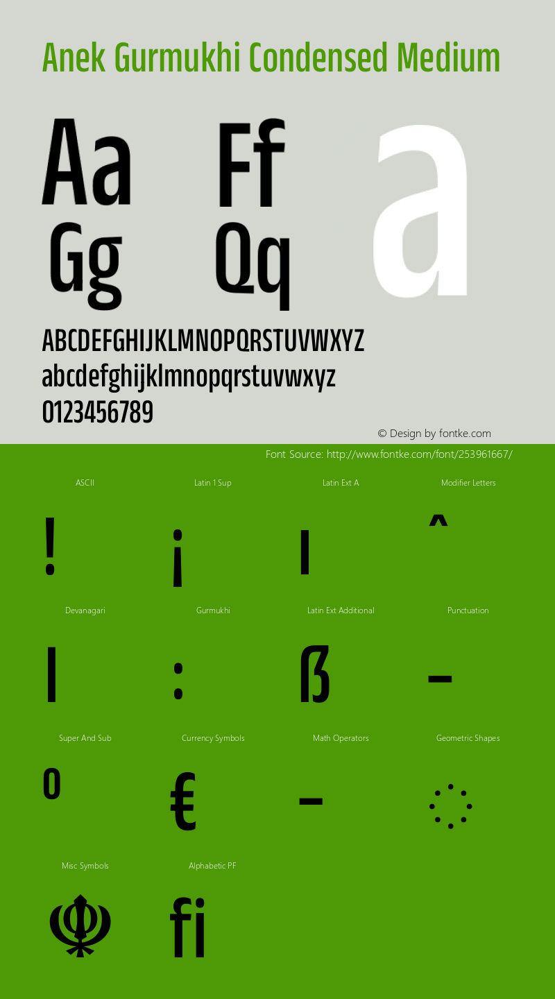 Anek Gurmukhi Condensed Medium Version 1.003图片样张