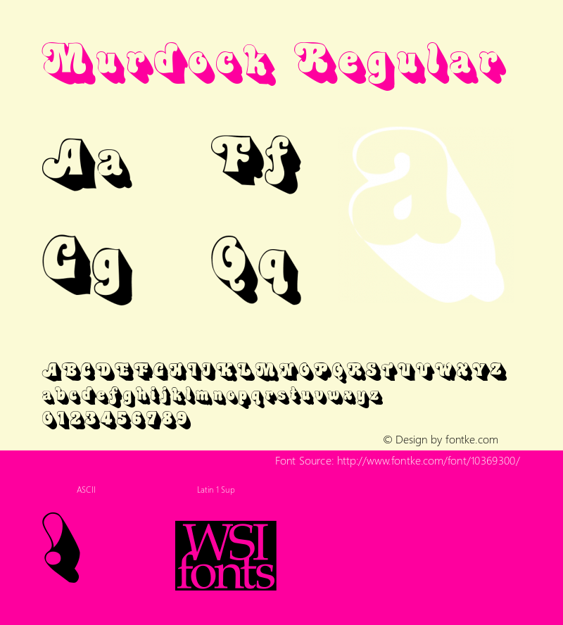Murdock Regular Macromedia Fontographer 4.1 6/30/96图片样张