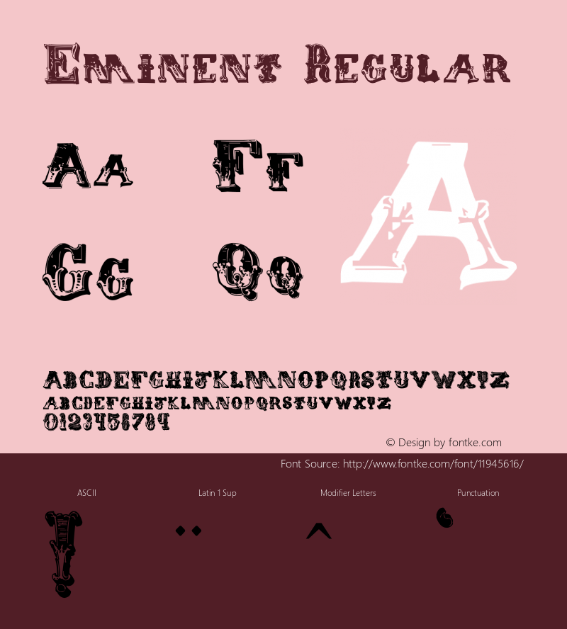 Eminent Regular Version 1.00 August 17, 2010, initial release, www.yourfonts.com图片样张