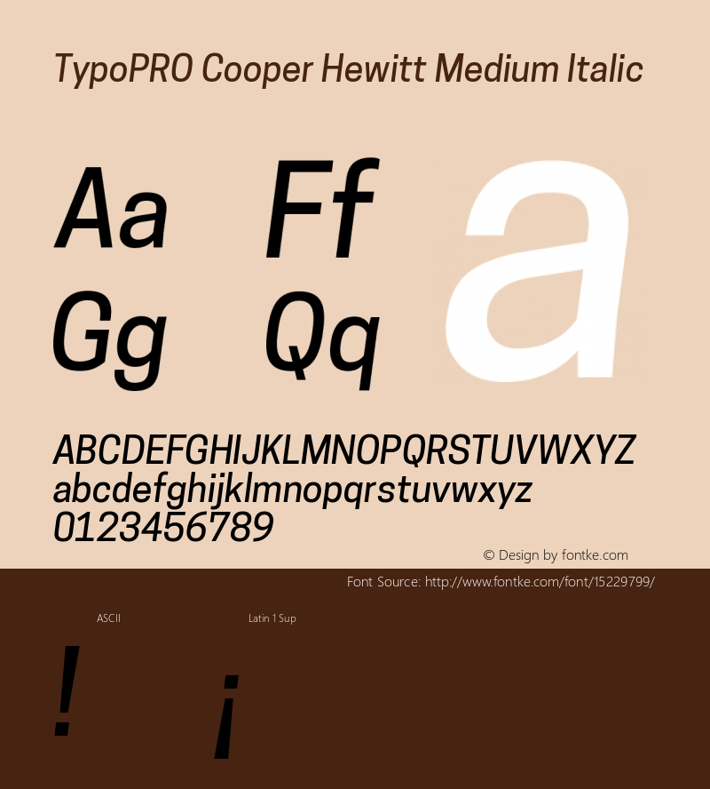 TypoPRO Cooper Hewitt Medium Italic 1.000图片样张