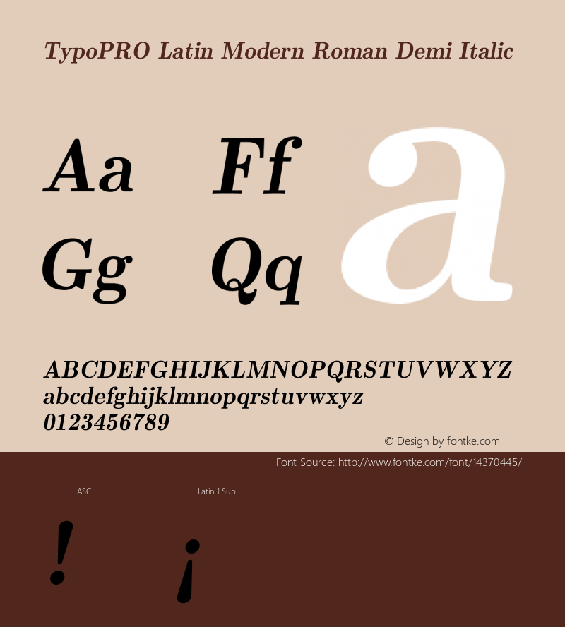 TypoPRO Latin Modern Roman Demi Italic Version 2.004;PS 2.004;hotconv 1.0.49;makeotf.lib2.0.14853图片样张