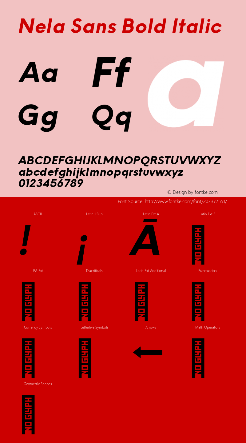 Nela Sans Bold Italic Version 1.000图片样张