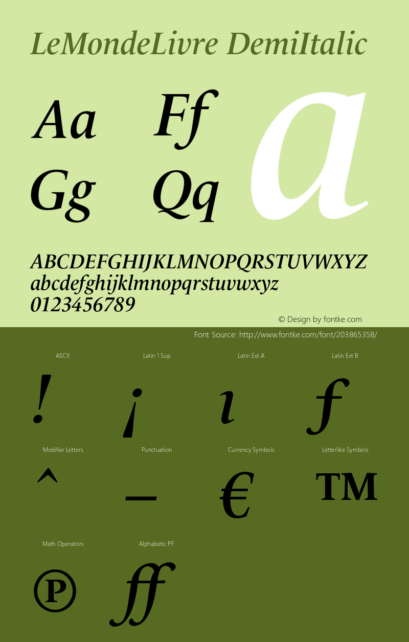 LeMondeLivre Demi Italic Version 001.007图片样张