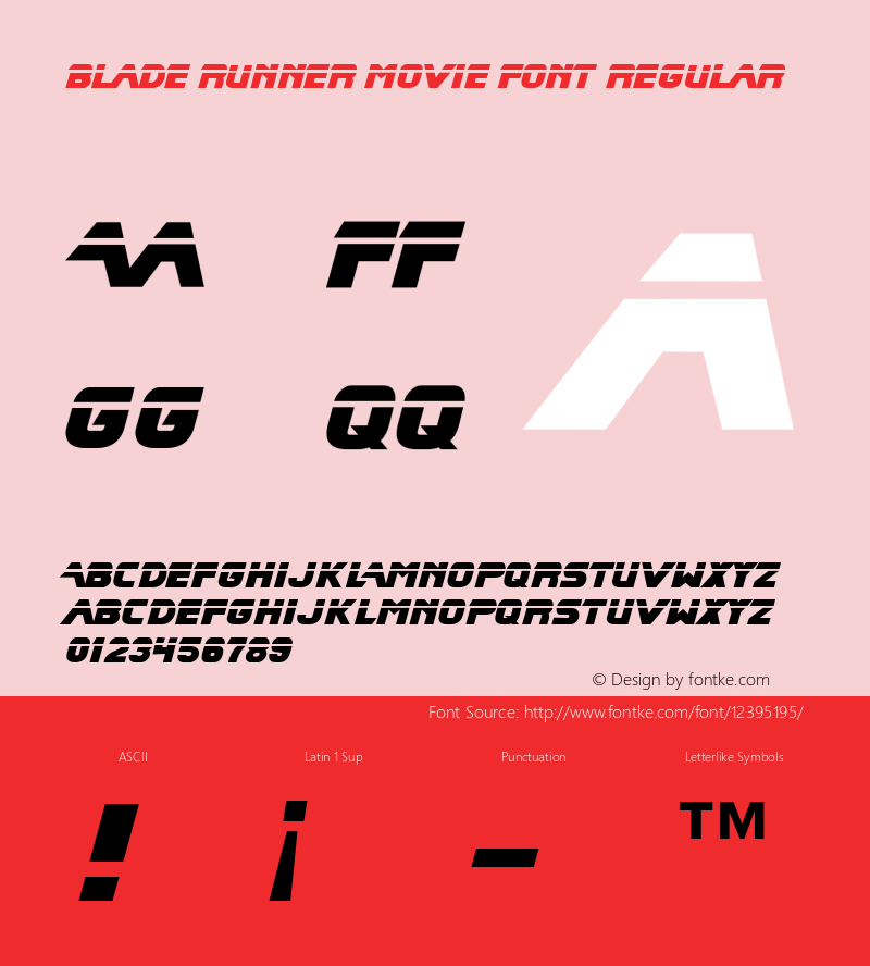 Blade Runner Movie Font Regular Blade Runner Movie Font - v1.02 Friday, June 13, 1998 1:10:54 pm (EST)图片样张