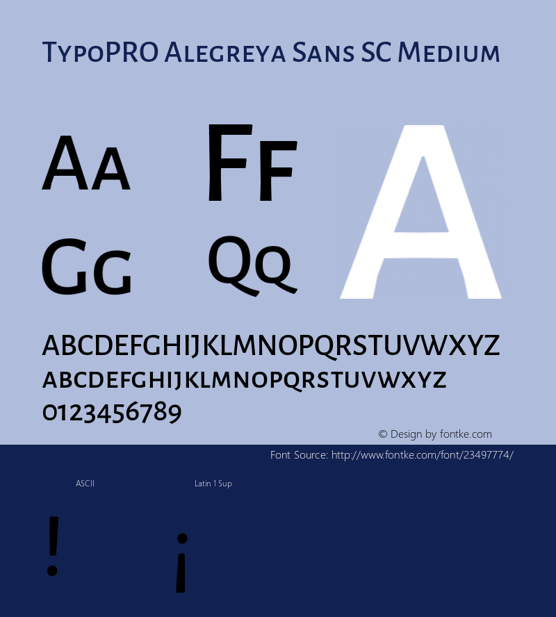 TypoPRO Alegreya Sans SC Medium Version 1.001;PS 001.001;hotconv 1.0.70;makeotf.lib2.5.58329 DEVELOPMENT; ttfautohint (v0.97) -l 8 -r 50 -G 200 -x 17 -f dflt -w G -W图片样张