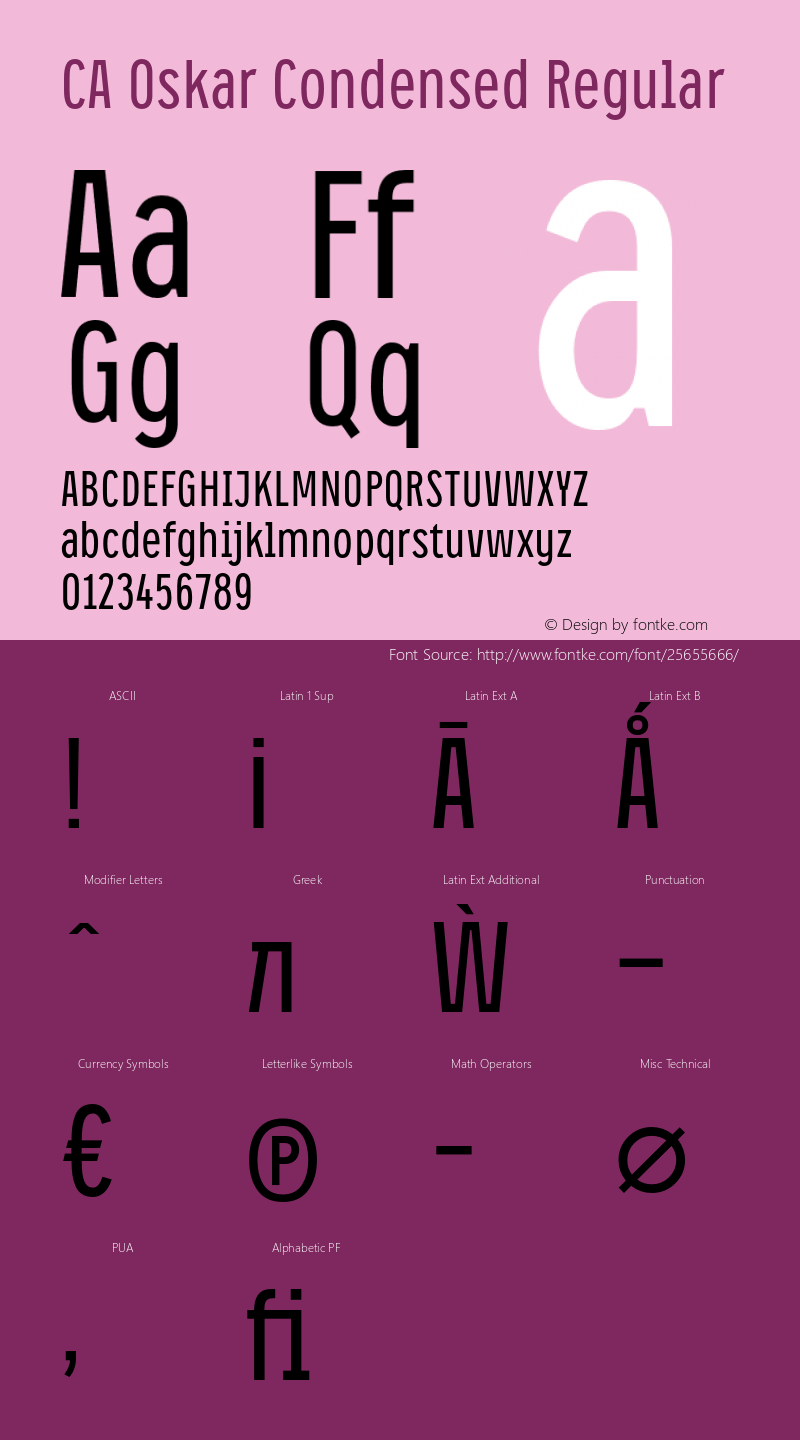 CAOskarCondensed 001.000;com.myfonts.capearcona.ca-oskar.cond-regular.wfkit2.3STH图片样张