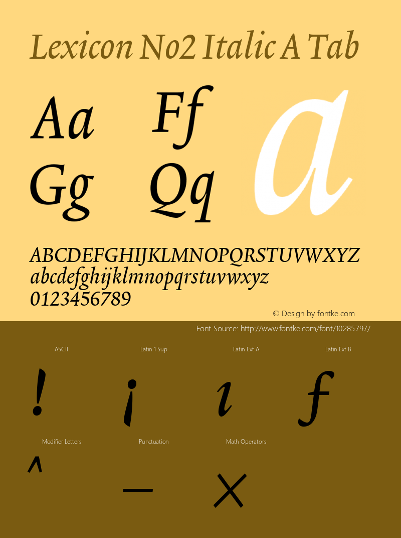 Lexicon No2 Italic A Tab 001.000图片样张