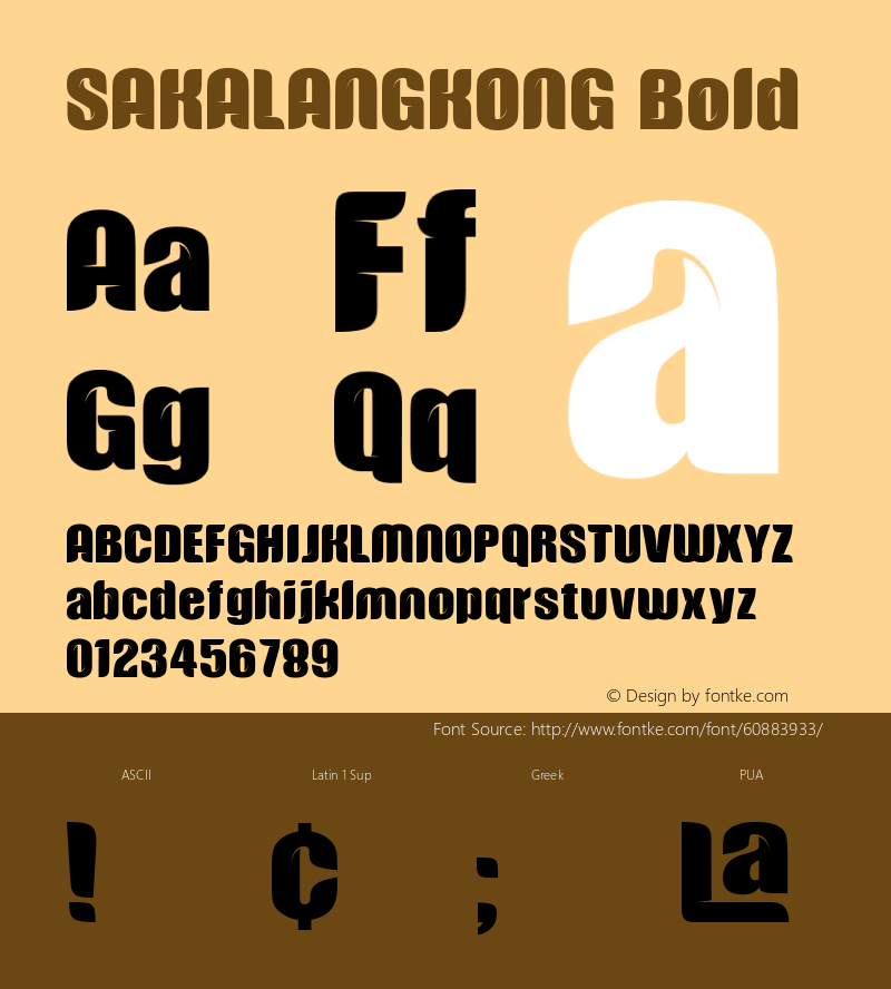 SAKALANGKONG Bold Version 1.00;March 28, 2020;FontCreator 11.0.0.2388 64-bit图片样张