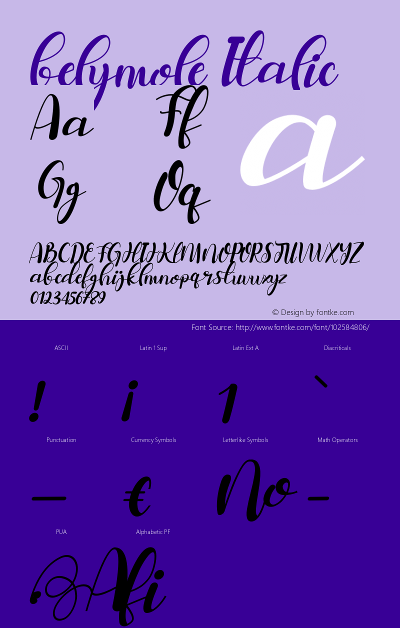 belymole Italic Version 1.00;January 27, 2021;FontCreator 13.0.0.2683 64-bit图片样张