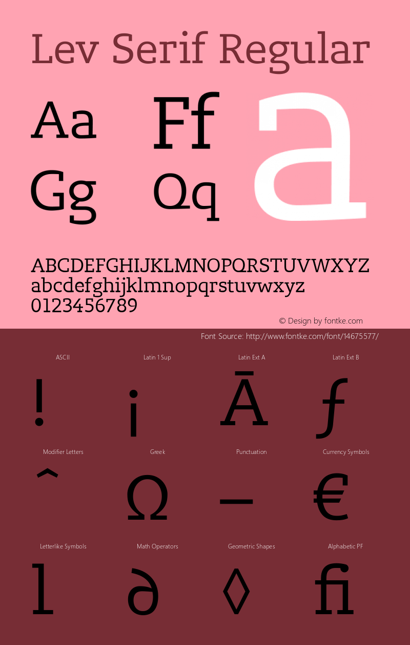Lev Serif Regular Version 1.001图片样张