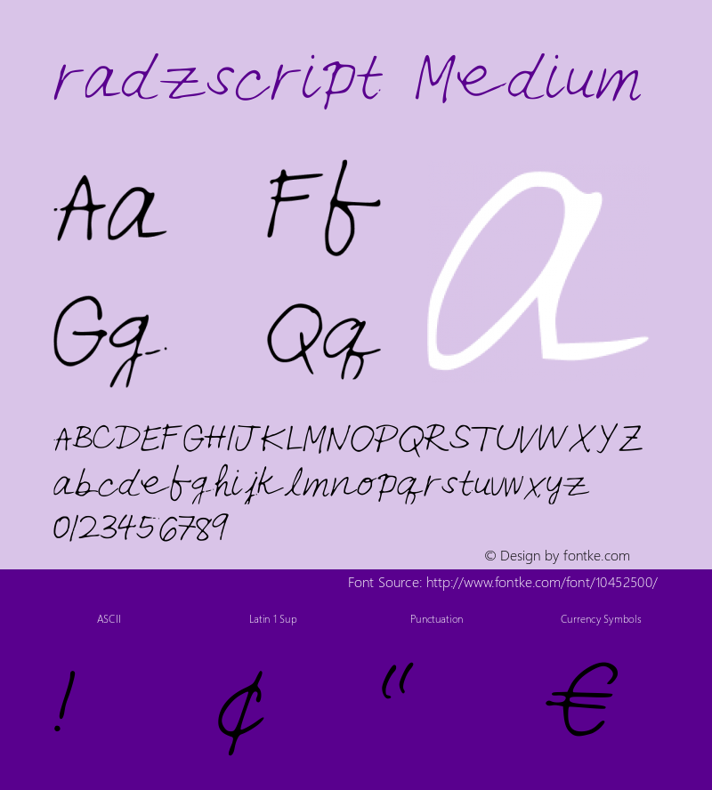 radzscript Medium Version 001.000图片样张