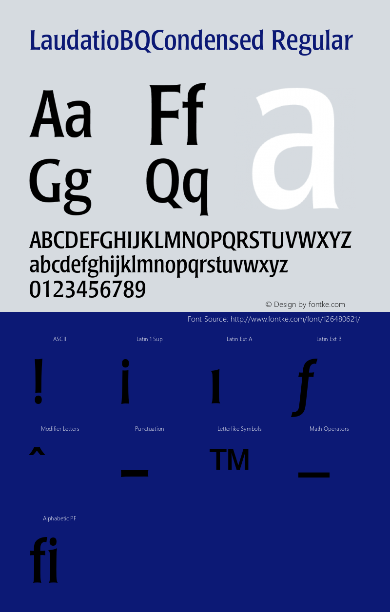 LaudatioBQCondensed-Regular 001.001图片样张