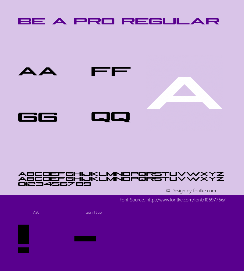 Be A Pro Regular Version 1.00 September 26, 2014, initial release图片样张