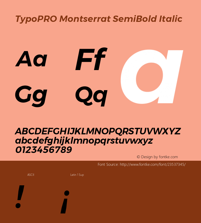 TypoPRO Montserrat SemiBold Italic Version 6.001图片样张