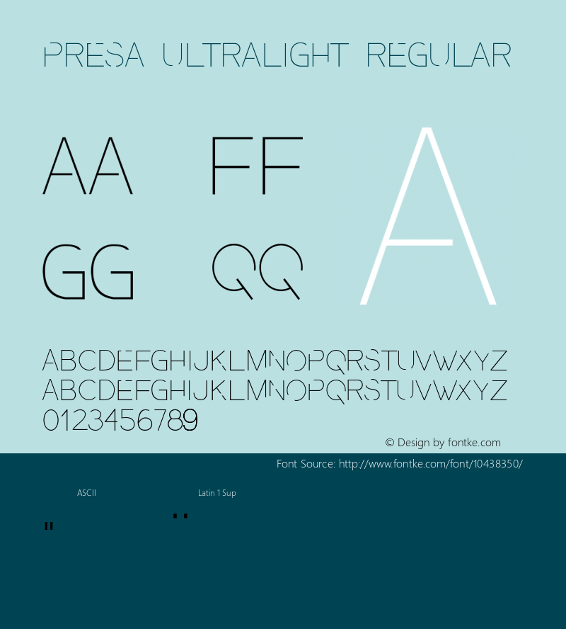 Presa Ultralight Regular Version 1.000 2011 initial release图片样张