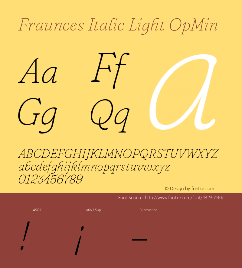Fraunces Italic Light OpMin Version 0.000图片样张