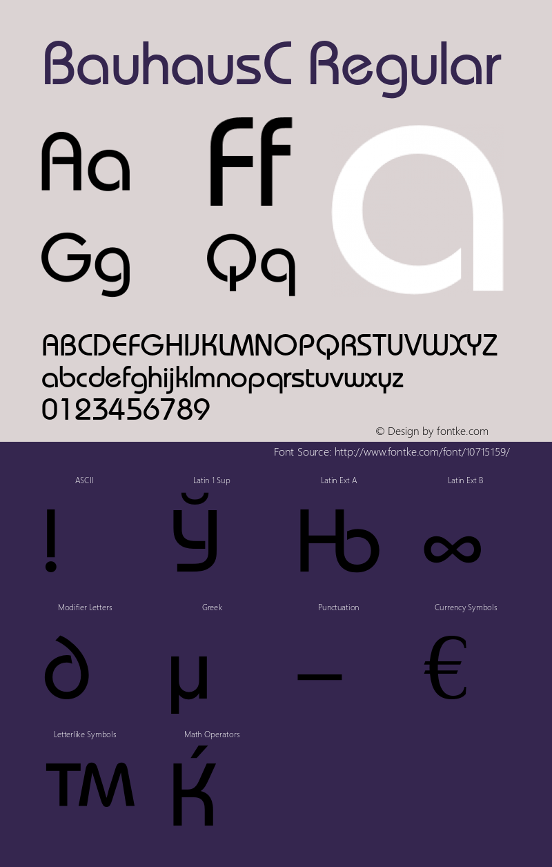 BauhausC Regular OTF 1.0;PS 1.000;Core 116;AOCW 1.0 161图片样张