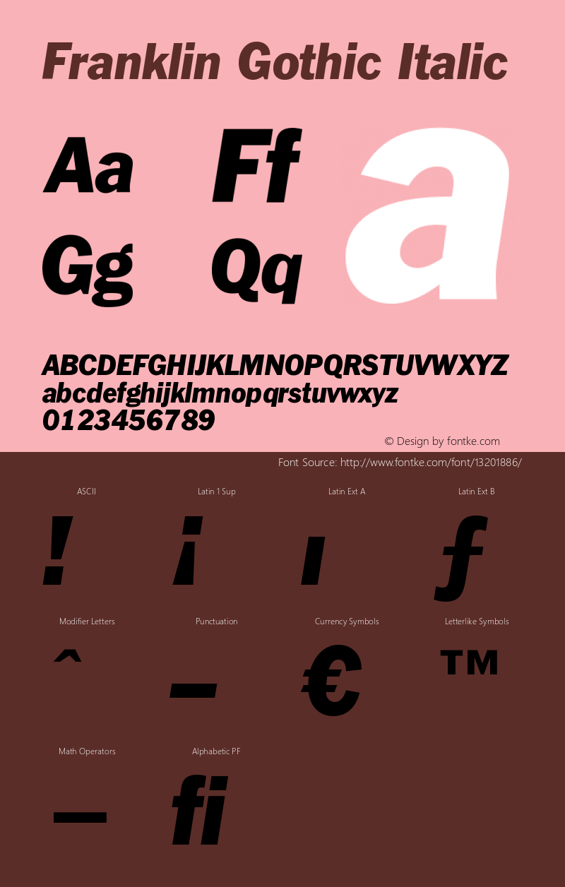 Franklin Gothic Italic Version 003.001图片样张