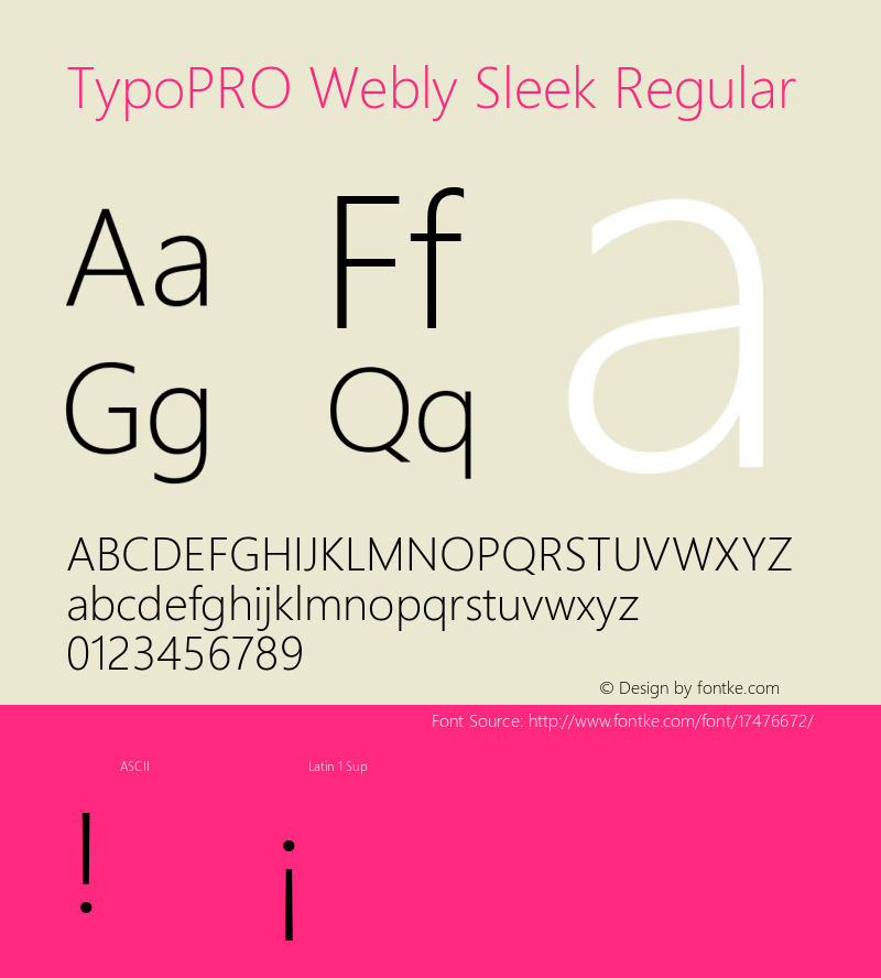 TypoPRO Webly Sleek Regular Version 0.10 January 23, 2013图片样张