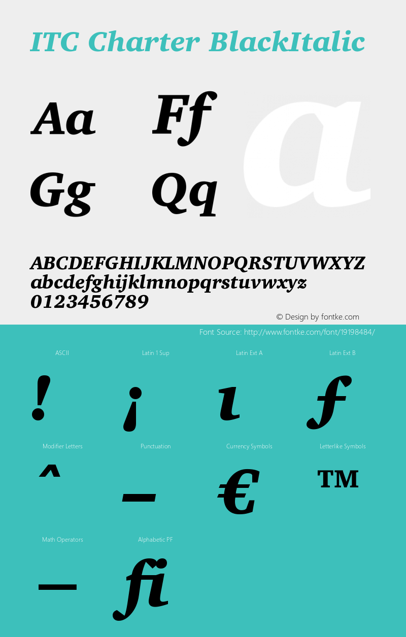 ITC Charter Black Italic Version 003.001图片样张