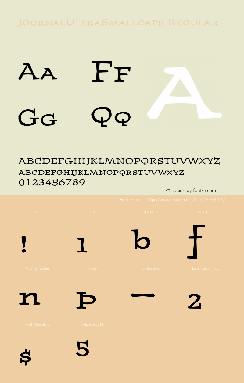 JournalUltraSmallcaps Regular 001.000图片样张