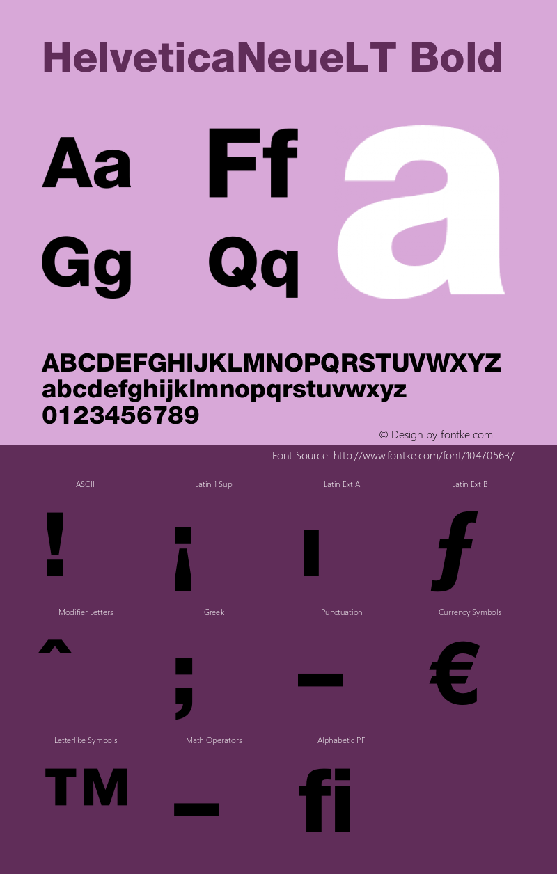 HelveticaNeueLT Bold Version 6.1; 2002图片样张