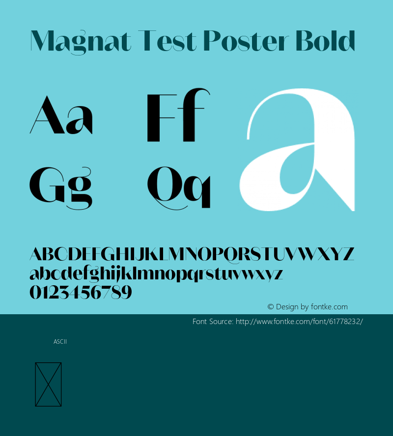 Magnat Test Poster Bold Version 1.000;PS 001.000;hotconv 1.0.88;makeotf.lib2.5.64775图片样张