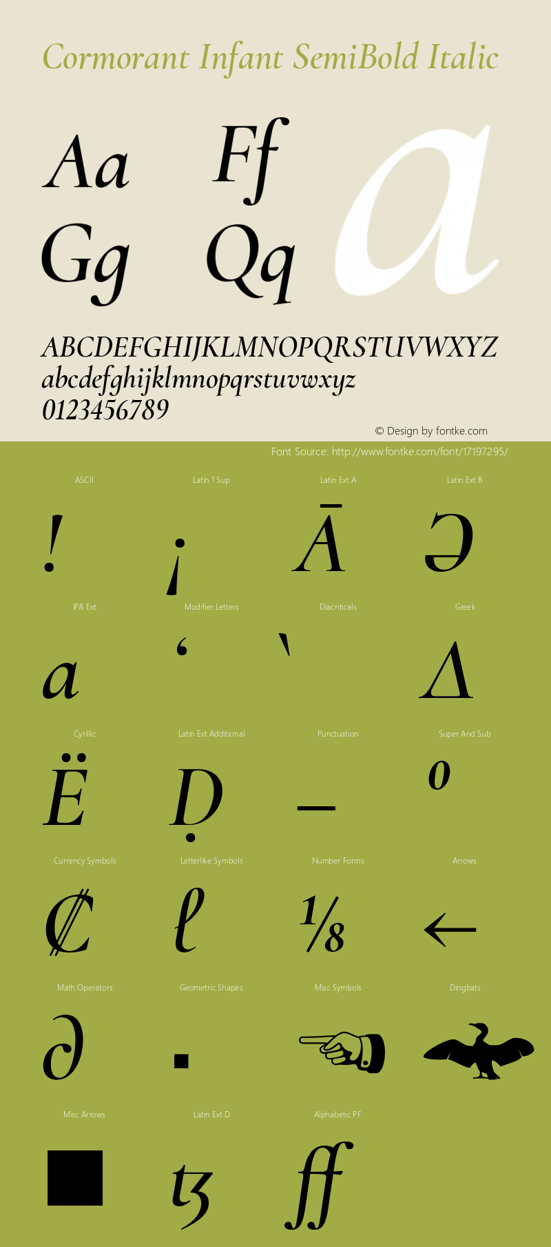 Cormorant Infant SemiBold Italic Version 3.000图片样张