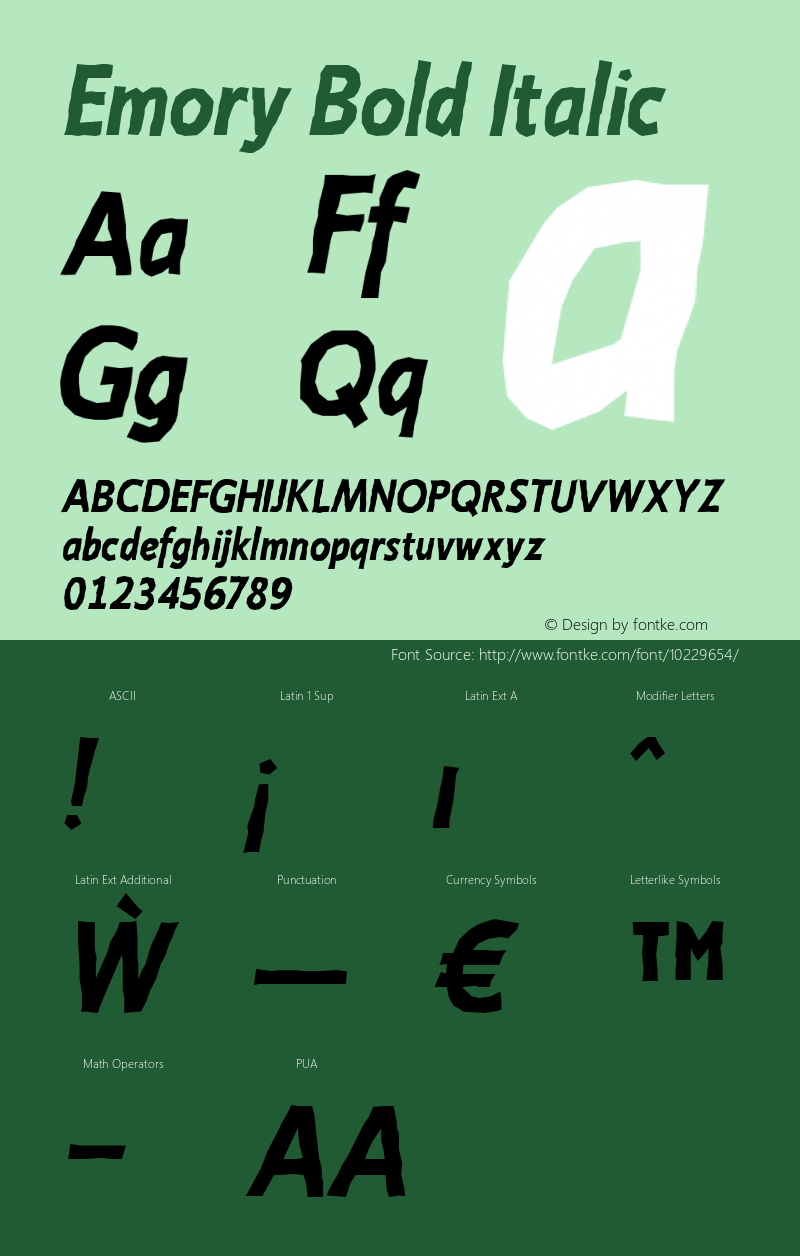 Emory Bold Italic Version 1.000 2005 initial release图片样张