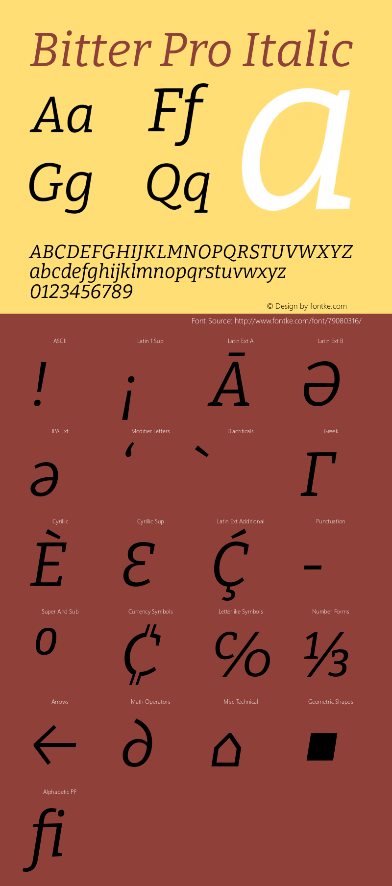 Bitter Pro Italic Version 1.001;hotconv 1.0.109;makeotfexe 2.5.65596图片样张