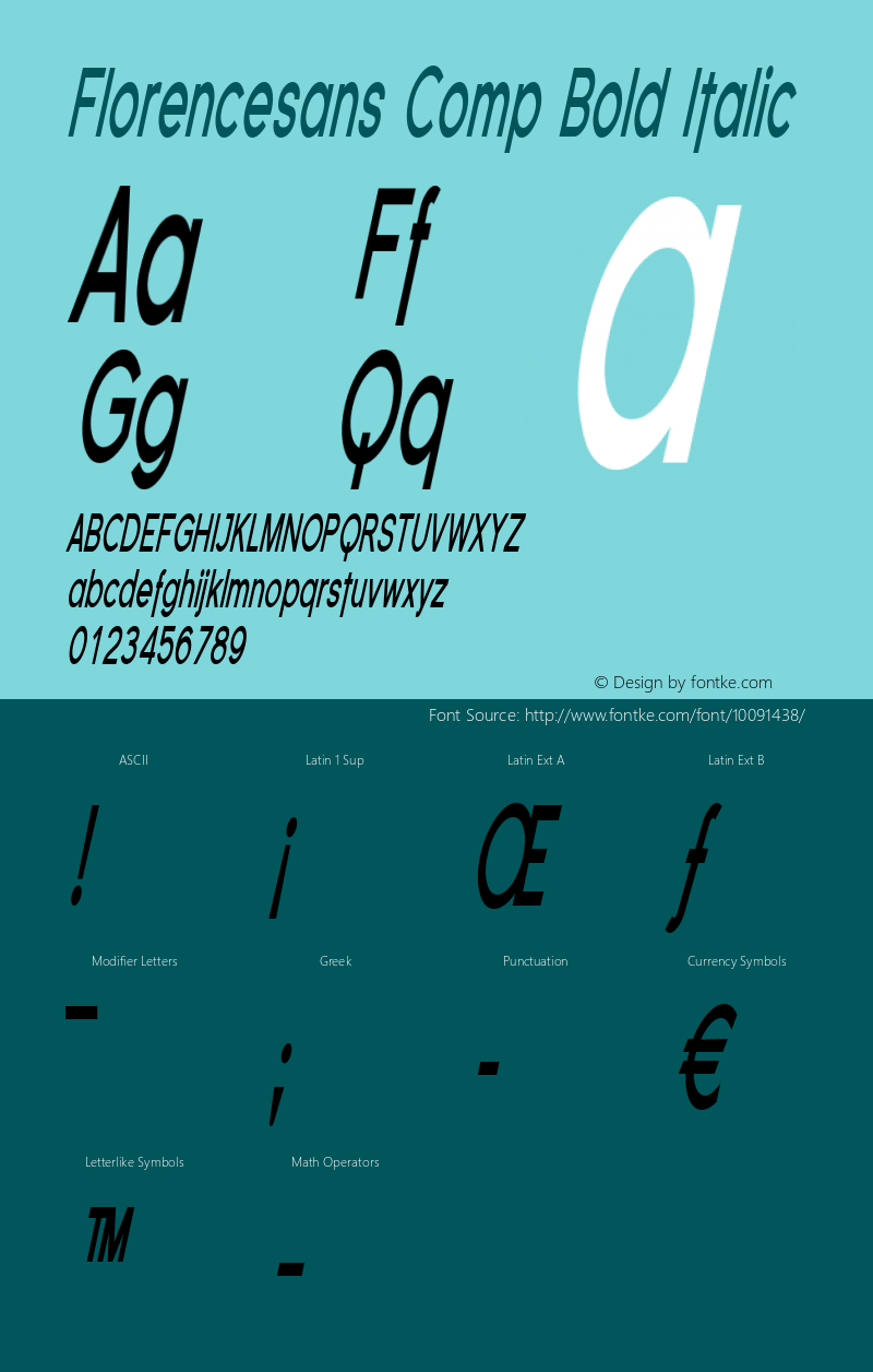 Florencesans Comp Bold Italic 1.0图片样张