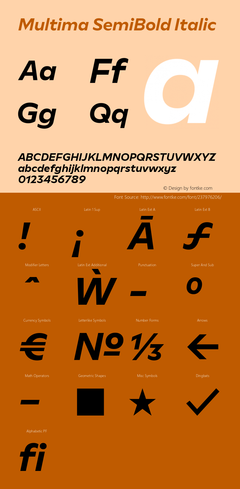 Multima SemiBold Italic Version 1.000图片样张