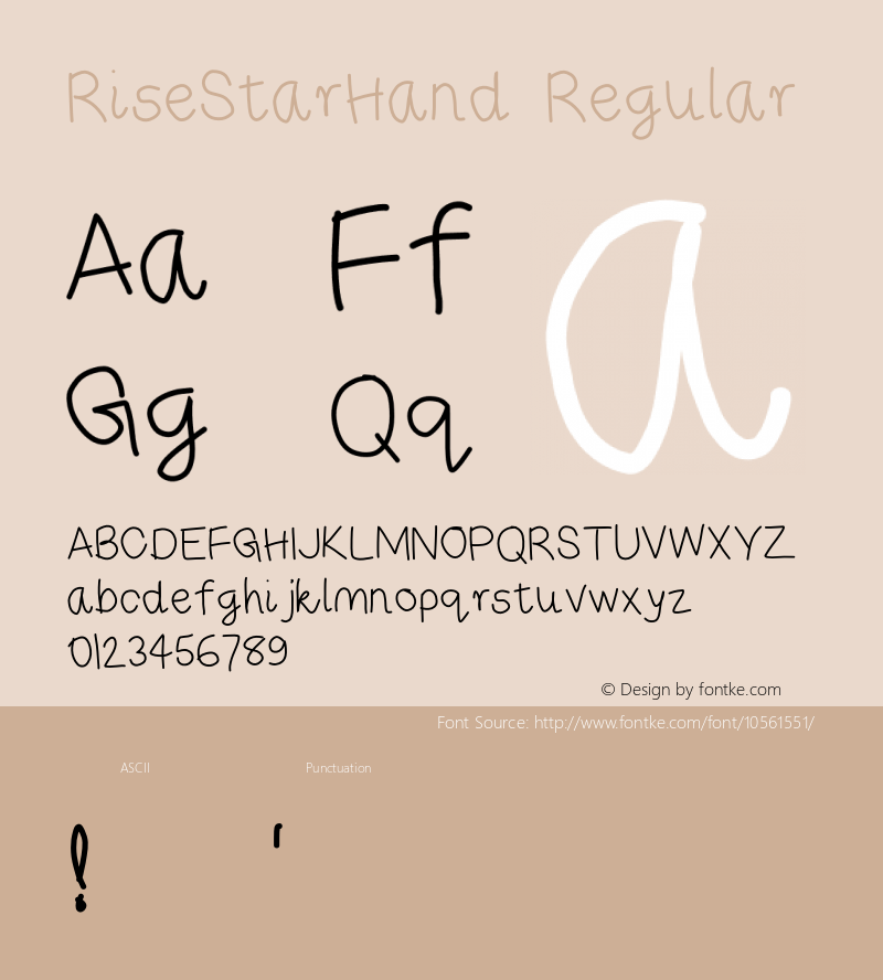 RiseStarHand Regular Version 1.0图片样张